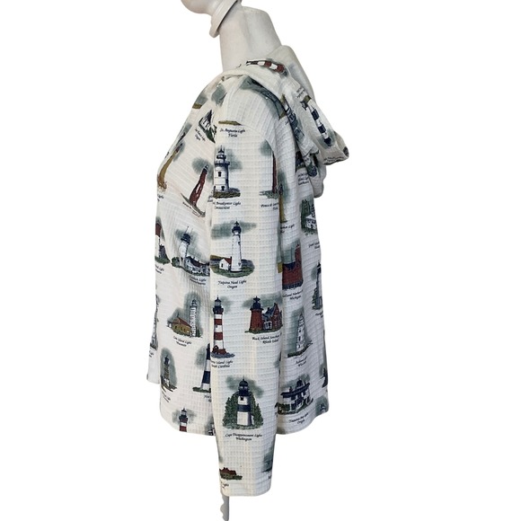 Art unlimited sportswear‎ women's jacket snap hoodie LIGHTHOUSE cotton CB23943 L - Picture 4 of 14